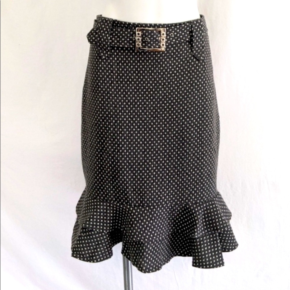 - Two tcv Gray/Blue Ruffled Pencil/Tulip Skirt with belt NWT